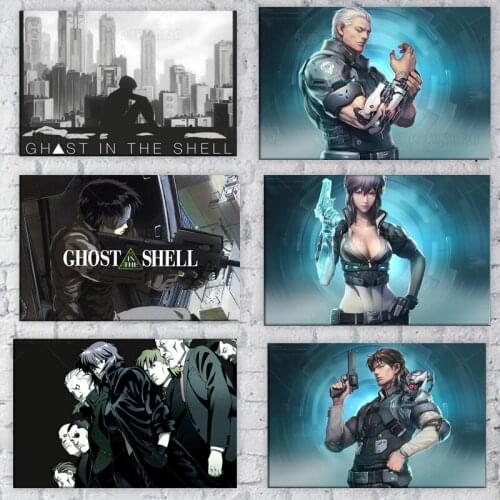 Anime Posters Ghost In The Shell Motoko Kusanagi Cyber Anime Manga Canvas Painting Wall Art Picture Room Decor Home Decor