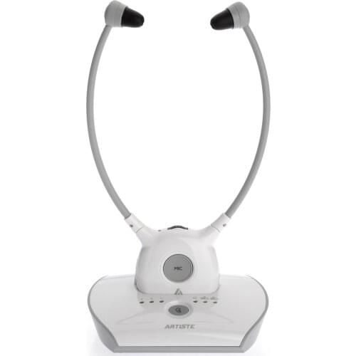 Artiste APH100 Earphones for TV Wireless, 2.4GHz Digital Wireless Hearing Assistance TV Listening Headsets System for Seniors