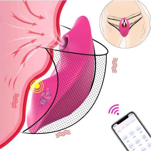 Bluetooth Butterfly Wearable Sucking Vibrator for Women Wireless APP Remote Control Vibrating Panties Dildo Sex toys for Couple