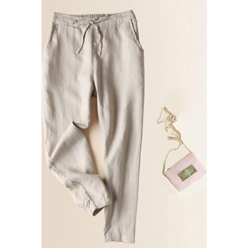 96002 Summer Pencil Pants For Women 2020 New Fashion Casual Soft Popular Thin Korean Style Slim Cotton And Linen Female Clothes