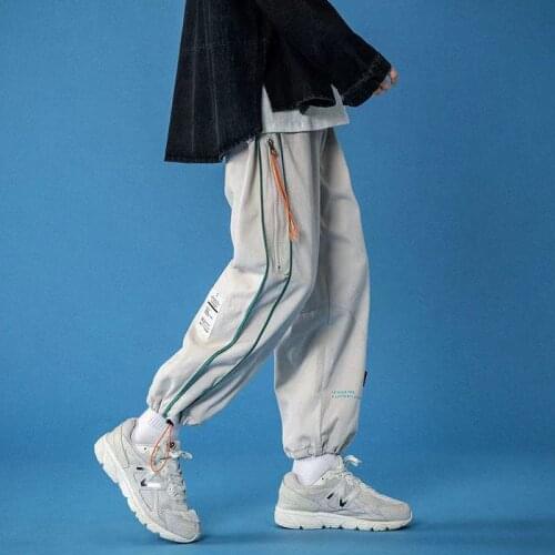 2021 Joggers Cargo Pants for Men Streetwear Ribbons Pockets Harem Pants Men Spring Summer Casual Sweatpants Fashion Harajuku