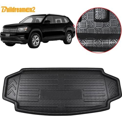 Buildreamen2 Car Boot Cargo Liner Tray Rear Trunk Pad Tray Floor Mat Carpet Mud Kick For Volkswagen Atlas Teramont 2017 2018