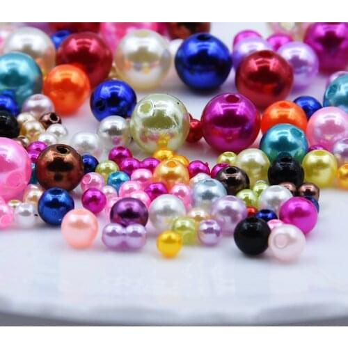 40-1000pcs 3 4 6 8 10mm ABS Imitation Pearl Beads Round Loose Beads Handmade DIY Necklace Bracelet Jewelry Making Accessories