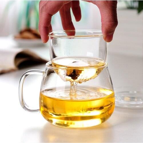 Household Glass Teacup for Stove Office Heat Resistant High Temperature Explosion Proof Tea Infuser Milk Rose Flower Mug Tea Cup
