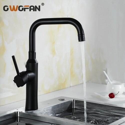 Black Spray Stream Handle Kitchen Faucet Tap Rotation Mixer Swivel Pull Out Durable Sink Sprayer Single Hole N22-173