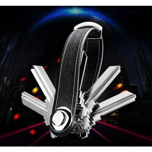 Genuine Leather Key Wallet Holder Organizer Folder Clip Car Keyring Key Chain Key Storage Set Key Carry Chain Anti-lost 2