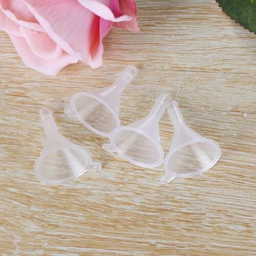 MUB-50Pcs/Lot Plastic Mini Funnels for Perfume Essential Oil Liquid Bottle Small Lab Funnel Transparent