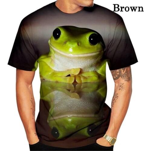 Fashion 3D New Cool Shirts Men Harajuku Tshirt Print Frog Short Sleeve Summer Tops Tees Male T Shirts