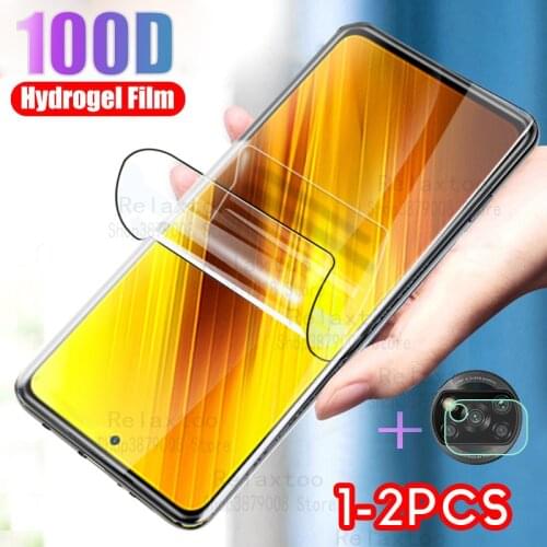 100D Hydrogel Film For xiaomi poco x3 m3 m 3 Screen Protector For xiaomi xiomi pocox 3 x3 Camera Len Glass phone protection film