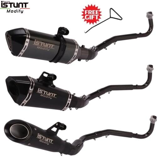 Motorcycle Full Exhaust Modified System Escape Muffler For KAWASAKI Z125 Z 125 2015-2018 Muffler Middle Pipe Slip-On Front Pipe