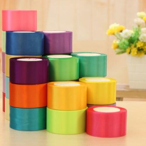 Hot sale 2"(50mm) single face satin ribbon,25yards/roll 1 roll/lot polyester ribbon Webbing Decoration Gift Christmas Ribbons