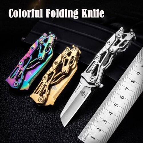 Pocket Knife Mini Stainless Steel Portable Camping Hunting Survival Fruit Folding Knife Self Defence Multitool Men Gift