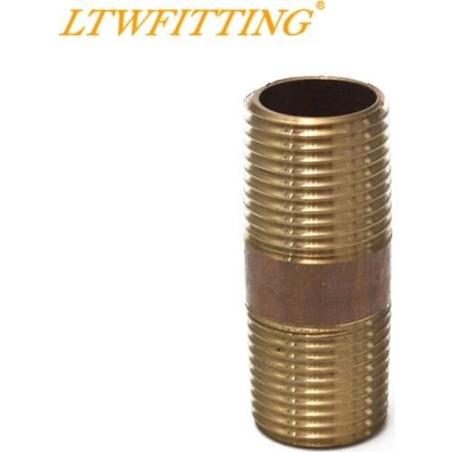 LTWFITTING Brass Pipe 2" Long Nipple Fitting 1/2 Male NPT Air Water