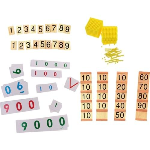 Montessori Mathematics Materials Toy Bank Game Wooden Number Cards Math Counting Toys Children Baby Early Learning Games