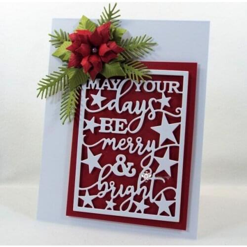 Mmao Crafts Metal Steel Cutting Dies New Christmas wishes frame Stencil For DIY Scrapbooking Paper/photo Cards Embossing Dies