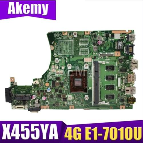 New X455YA 4GB RAM/E1-7010U Motherboard For ASUS X455YI X455YA Laotop Mainboard Motherboard