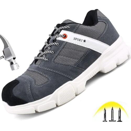 New Fashion Breathable Safety Shoes with Steel Toe Cap Lightweight Puncture Proof Midsole Anti-smashing Wear resistant Work Boot
