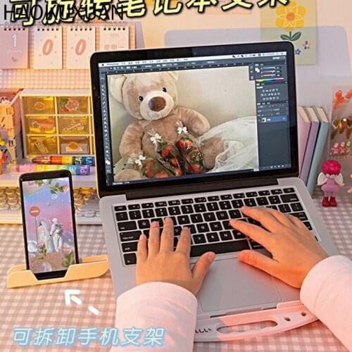 Lovely Computer Cooling Rack Notebook Support Suspended Desktop Elevated For Laptop Storage Student Cute Cartoon