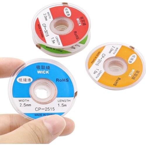 2/2.5/3/3.5mm Width 1.5M Length Desoldering Braid Welding Solder Remover Wick Wire Lead Cord Flux BGA Repair Tool Good Helper