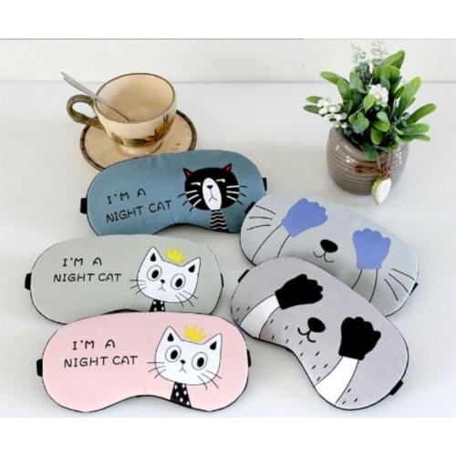 Portable Soft Travel Sleep Rest Aid Eye Mask Fashion Cartoon Animal Printing Cover Eyes Patch Sleeping Masks 100pcs