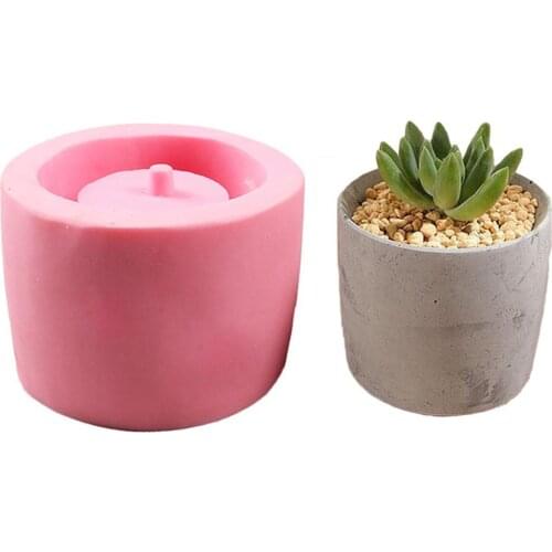 Durable Round Concrete Flower Vase Succulent Plants Planter Clay Craft Pot Non-toxic Silicone Mold Garden Home Decor