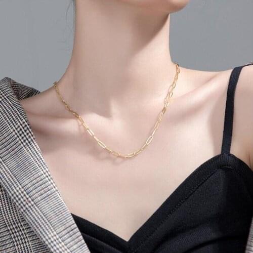 Simplicity Fashion Stainless Steel Chain Necklace for Women Punk Female Party Pendants Necklace Exquisite Jewelry Gift