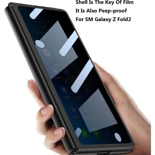 PC Hard Phone Cover For Samsung Galaxy Z Fold2 5G Case Glass Protective Film Anti Peeping New Shockproof Smartphone Fitted Funda