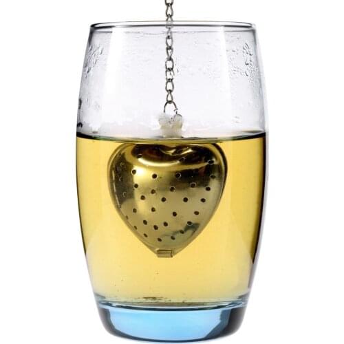 1Pcs Stainless Steel Heart Tea Spice Strainer Ball Infuser Filter Herb Steeper High Quality Tea Infuser for Teapot Kitchen Tool