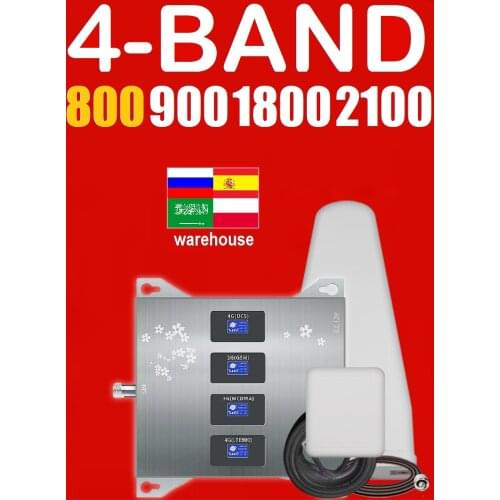 Cellular Amplifier B20 800 9001800 2100 Four Band 4G Signal Repeater GSM 2g 3g 4g Mobile phone booster russia spain france italy