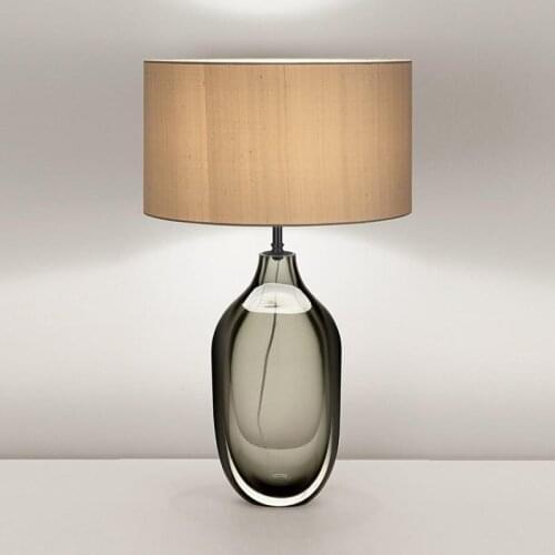 Modern Minimalist Glass Table Lamp Bedroom Bedside Table Lamp Designer Model Room Study Creative Nordic Gray Table Lamp