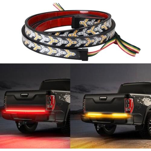 12V Car Tailgate Light LED Truck Tailgate Light Bar Red Running Turn Signal Yellow Brake Reverse Backup Auto Tail light Strip