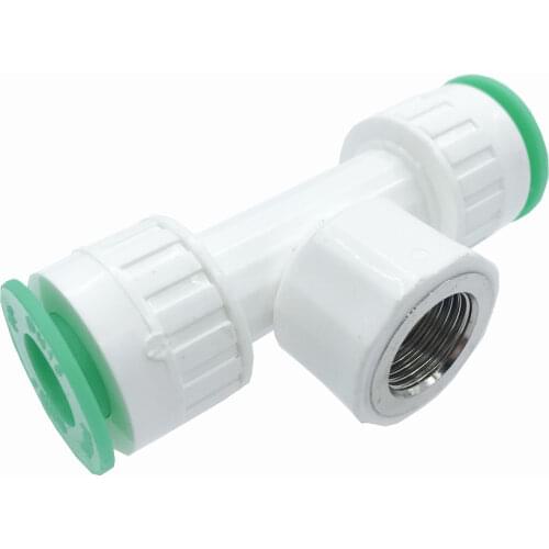 New 1 Pcs 1/2Inch 3/4Inch Female Tee Quick Connectors PE PVC Aluminum Plastic PPR Tap Water Pipe Garden Irrigation Connection