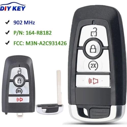 DIYKEY M3N-A2C931426 4 Button 902MHz ID49 Smart Key Replacement for Ford Edge 2017 2018 2019 2020 Ranger 2019 2020 164-R8182