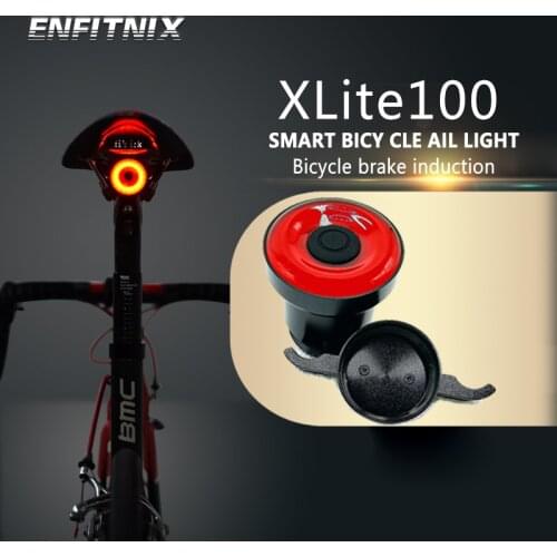 ENFITNIX Bicycle taillights Intelligent sensor Brake lights usb xlite100 Road bike MTB Rear taillights Number plate bracket