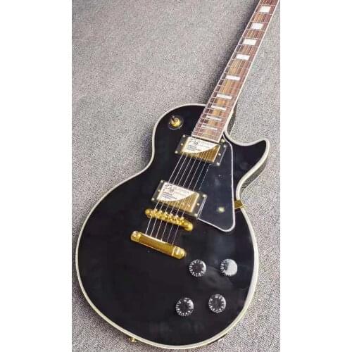 High quality electric guitar, mahogany body, rosewood fingerboard, gold custom pickups, in stock, free shipping