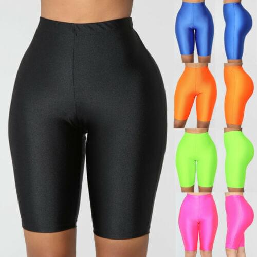 Women Biker Shorts High Waist Sports Summer Skinny Fitness Solid Bodycon Cycling Bottoms