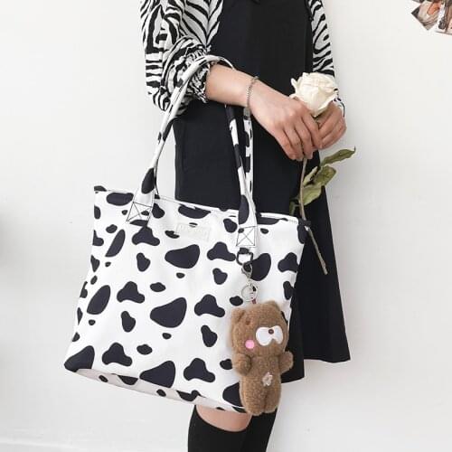 Womens Animal Printed Tote Bags 2021 New Lady Black Cow Shoulder Bag Vintage Zebra Pattern Handbag Large Capacity Shopper Purse