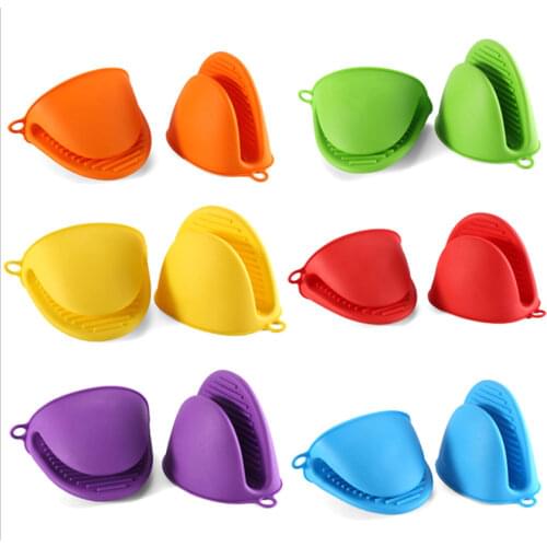 1Pair Silicone Anti-scalding Oven Gloves Mitts Potholder Kitchen BBQ Gloves Tray Pot Dish Bowl Holder Oven Handschoen Hand Clip