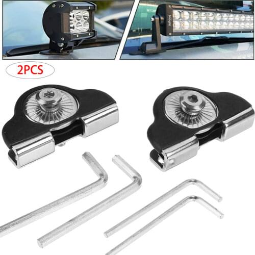 4/2 PCS Universal Car Hood Mounting Brackets Led Work Light Bars Clamp Holder Without Light