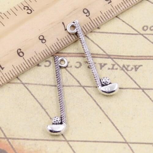 20pcs Charms Golf Club Ball 32x8mm Tibetan Bronze Silver Color Pendants Antique Jewelry Making DIY Handmade Craft
