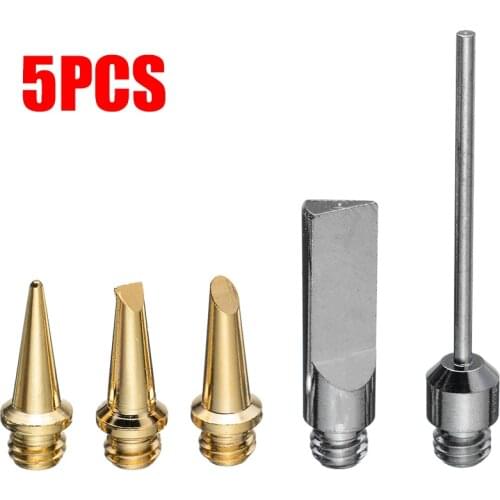 5pcs Soldering Iron Tip Replacement Copper Tips Nozzle for Soldering Iron Cordless Welding Nozzle Soldering Supplies