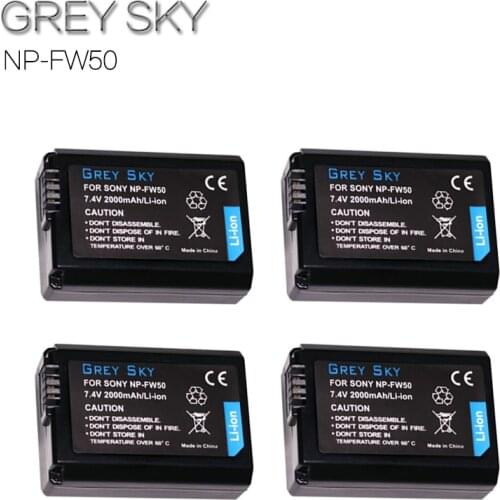 Hot Sale 7.4v 2000mAh NP-FW50 NP FW50 NPFW50 battery pack For Sony Alpha 7 a7 7R a7R 7S a7S a3000 a5000 a6000 NEX-5N 5C A55
