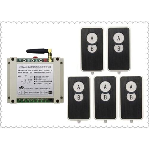 New AC220V 250V 380V 30A 2CH RF Wireless RF Remote Control Switch 5* Ultra - thin acrylic Transmitter+ 1*Receiver inter-lock
