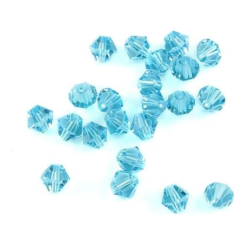 Bicone 3mm/ 4mm/ 8mm 1440pcs Crystal Beads Aquamarine Color Bicone Glass Beads for Making Beautiful Bracelets