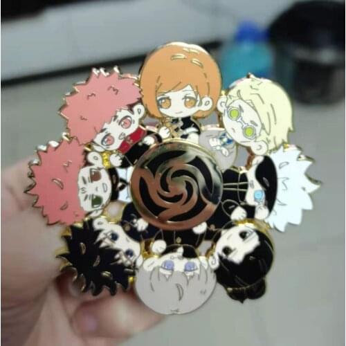 Hot Anime Jujutsu Kaisen Fushiguro Megumi Rotating Badge Button Brooch Pins Cosplay Medal Collection Cartoon Badge Decor Gifts