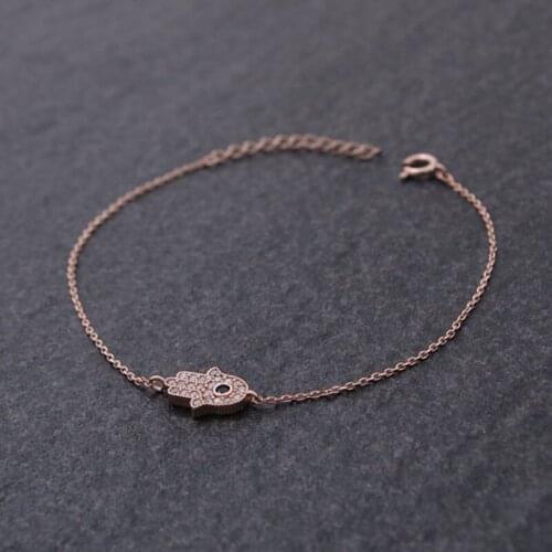 Cz Hamsa Bracelet -- Rose Gold /Silver 3 colors Free combination