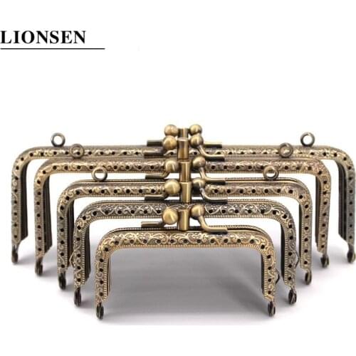 LIONSEN Double layer DIY Metal Frame Purse for Clutch Coins Bag Handle Kiss Clasp Lock Accessories For Bag 8.5/10.5/12.5/15/18