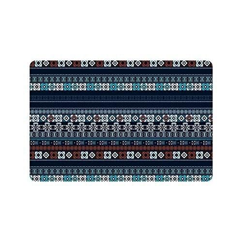 Ethnic Boho Anti-slip Door Mat Home Decor, Trible Art Indoor Outdoor Entrance Doormat Rubber Backing
