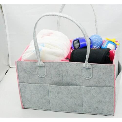 Hot Sale Storage Bags Multi-function Portable Baby Diaper Bag Foldable Felt Nappies Storage Organizer for Hiking and Travel