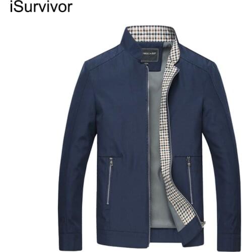 ISurvivor 2021 Men Spring Autumn Solid Color Business Jackets Coats Hombre Male Casual Fashion Slim Fit Large Size Jackets Men